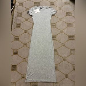 NWT Rachel Parcell Rib Midi T Shirt Dress Grey
